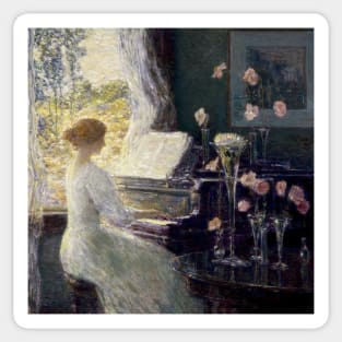 The Sonata by Childe Hassam Sticker